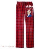 It's Only Treason if You Lose George Washington Men's Flannel Plaid Pajama Pants thumb 0