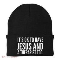 It’s Ok To Have Jesus And A Therapist Too Beanie thumb 0