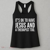 It’s Ok To Have Jesus And A Therapist Too Women's Tank Top thumb 3
