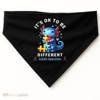 It's Ok To Be Different Autism Awareness Cute Axolotl Animal  USA-Made Doggie Bandana thumb 0