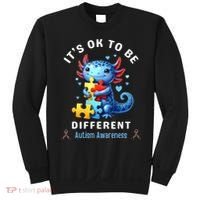 It's Ok To Be Different Autism Awareness Cute Axolotl Animal  Sweatshirt thumb 0