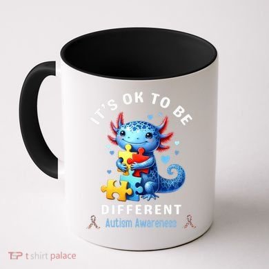 It's Ok To Be Different Autism Awareness Cute Axolotl Animal  Coffee Mug