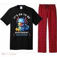 It's Ok To Be Different Autism Awareness Cute Axolotl Animal  Pajama Set thumb 0