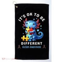 It's Ok To Be Different Autism Awareness Cute Axolotl Animal  Golf Towel thumb 0