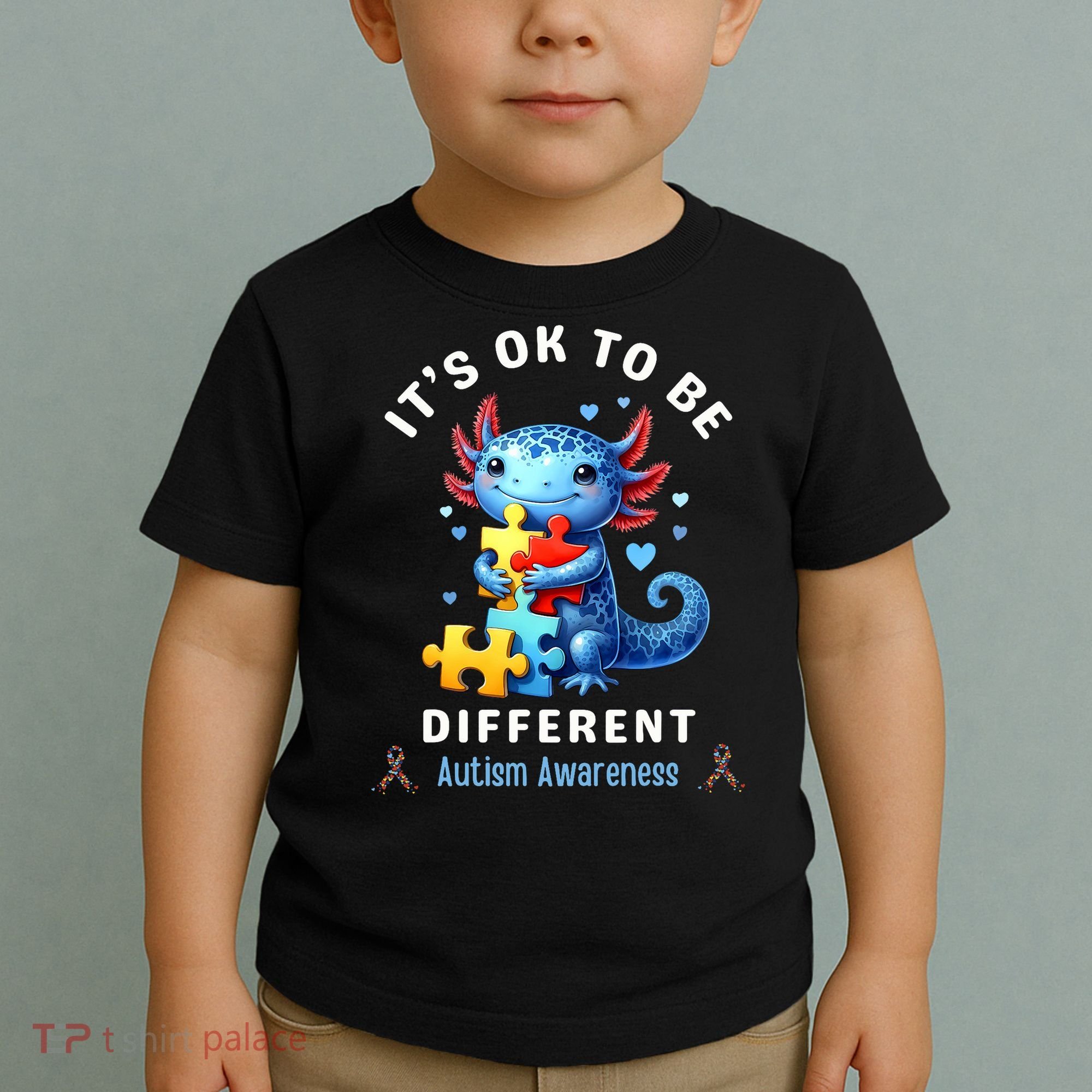 It's Ok To Be Different Autism Awareness Cute Axolotl Animal  Toddler T-Shirt