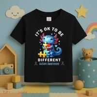 It's Ok To Be Different Autism Awareness Cute Axolotl Animal  Toddler T-Shirt thumb 3