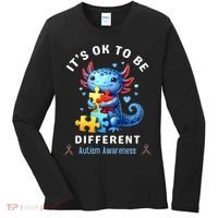 It's Ok To Be Different Autism Awareness Cute Axolotl Animal  Women's Long Sleeve Shirt thumb 0