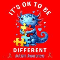 It's Ok To Be Different Autism Awareness Cute Axolotl Animal  Santa Hat thumb 1