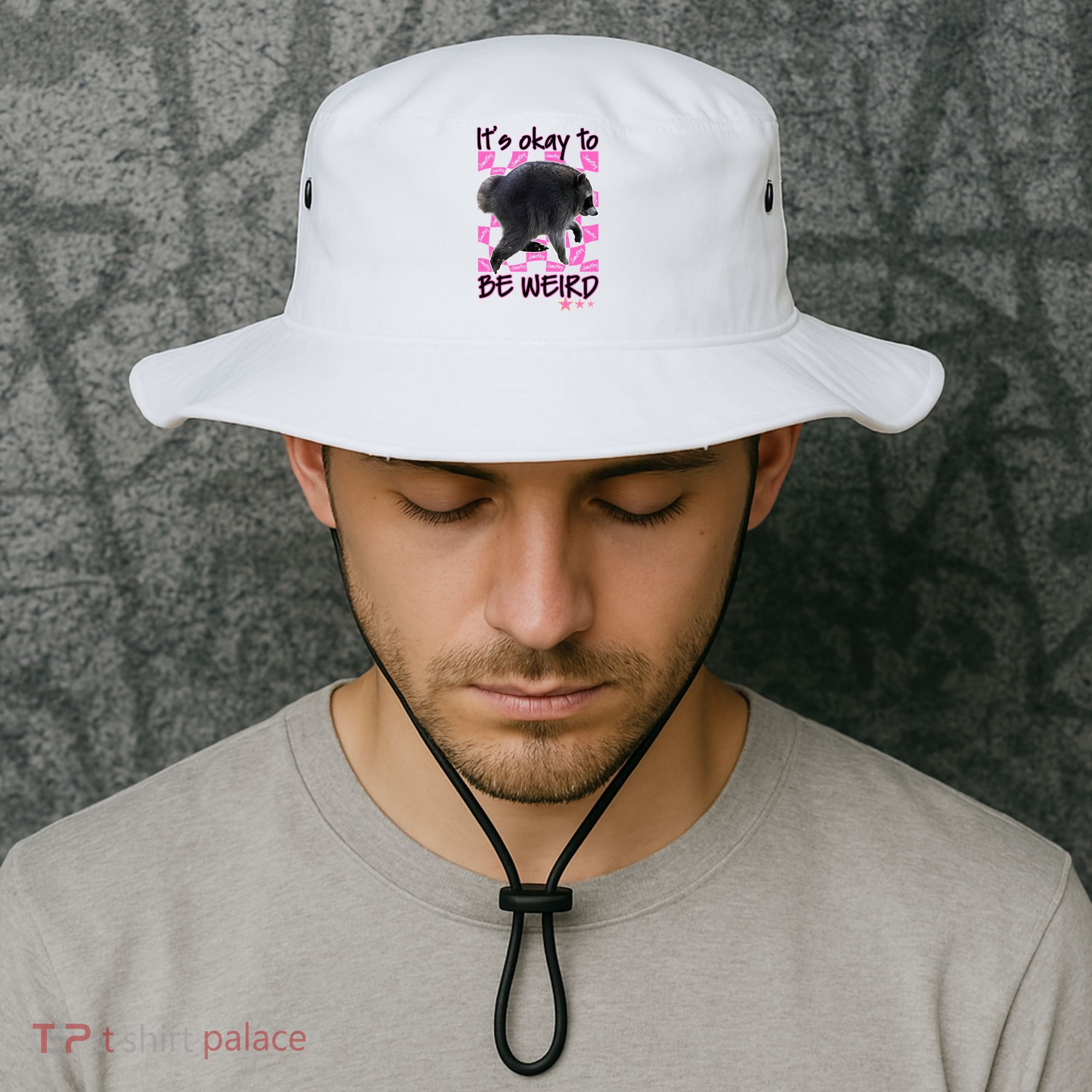 It's Okay To Be Weird Jimothy The Raccoon Meme Bucket Hat