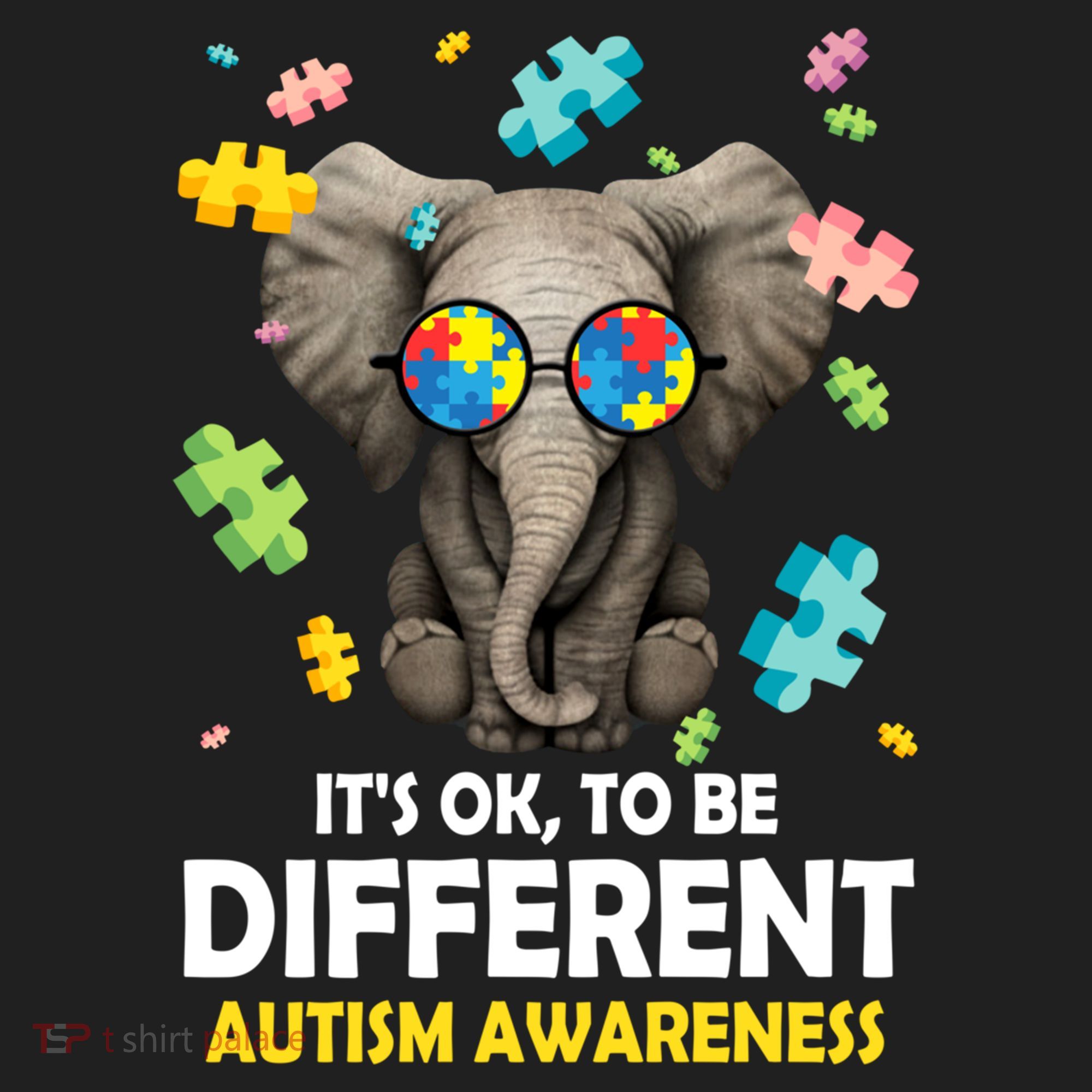 It's Ok To Be Different Elephant Autism Awareness Puzzle Meaningful Gift Women's Sweatshirt