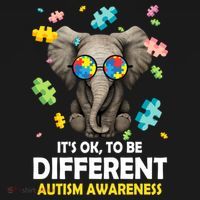 It's Ok To Be Different Elephant Autism Awareness Puzzle Meaningful Gift Doggie Tank thumb 4