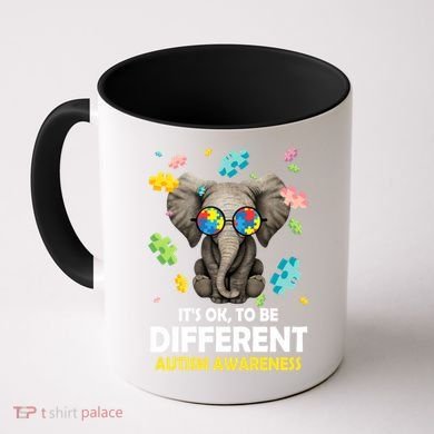 It's Ok To Be Different Elephant Autism Awareness Puzzle Meaningful Gift Coffee Mug