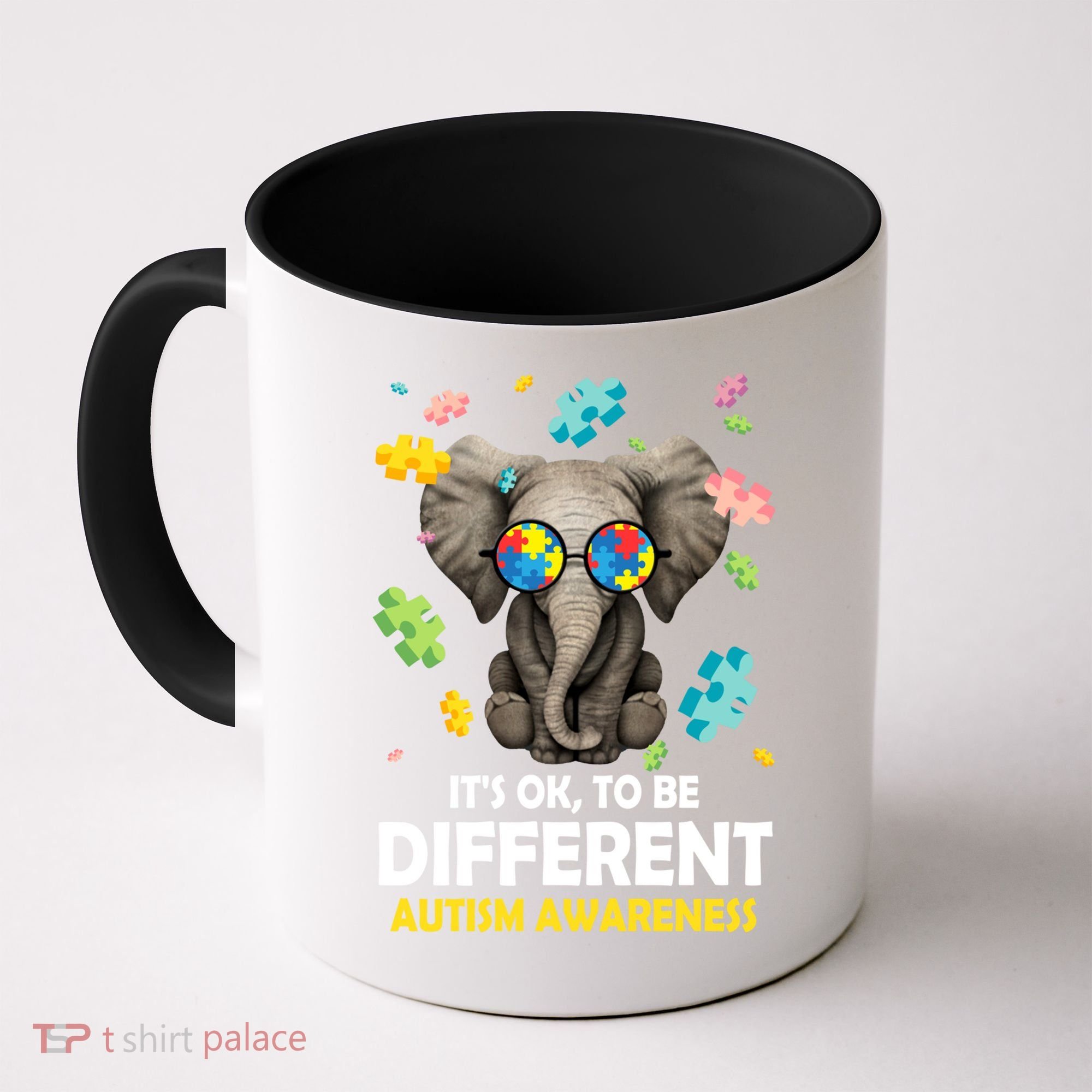 It's Ok To Be Different Elephant Autism Awareness Puzzle Meaningful Gift Coffee Mug