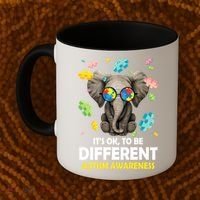 It's Ok To Be Different Elephant Autism Awareness Puzzle Meaningful Gift Coffee Mug thumb 2