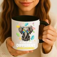 It's Ok To Be Different Elephant Autism Awareness Puzzle Meaningful Gift Coffee Mug thumb 3