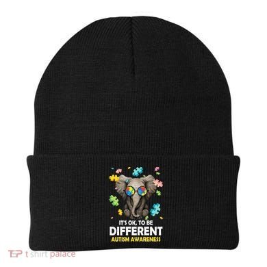 It's Ok To Be Different Elephant Autism Awareness Puzzle Meaningful Gift Beanie