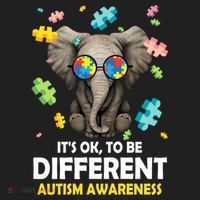 It's Ok To Be Different Elephant Autism Awareness Puzzle Meaningful Gift Golf Towel thumb 3