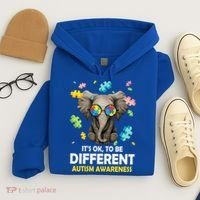 It's Ok To Be Different Elephant Autism Awareness Puzzle Meaningful Gift Hoodie thumb 4
