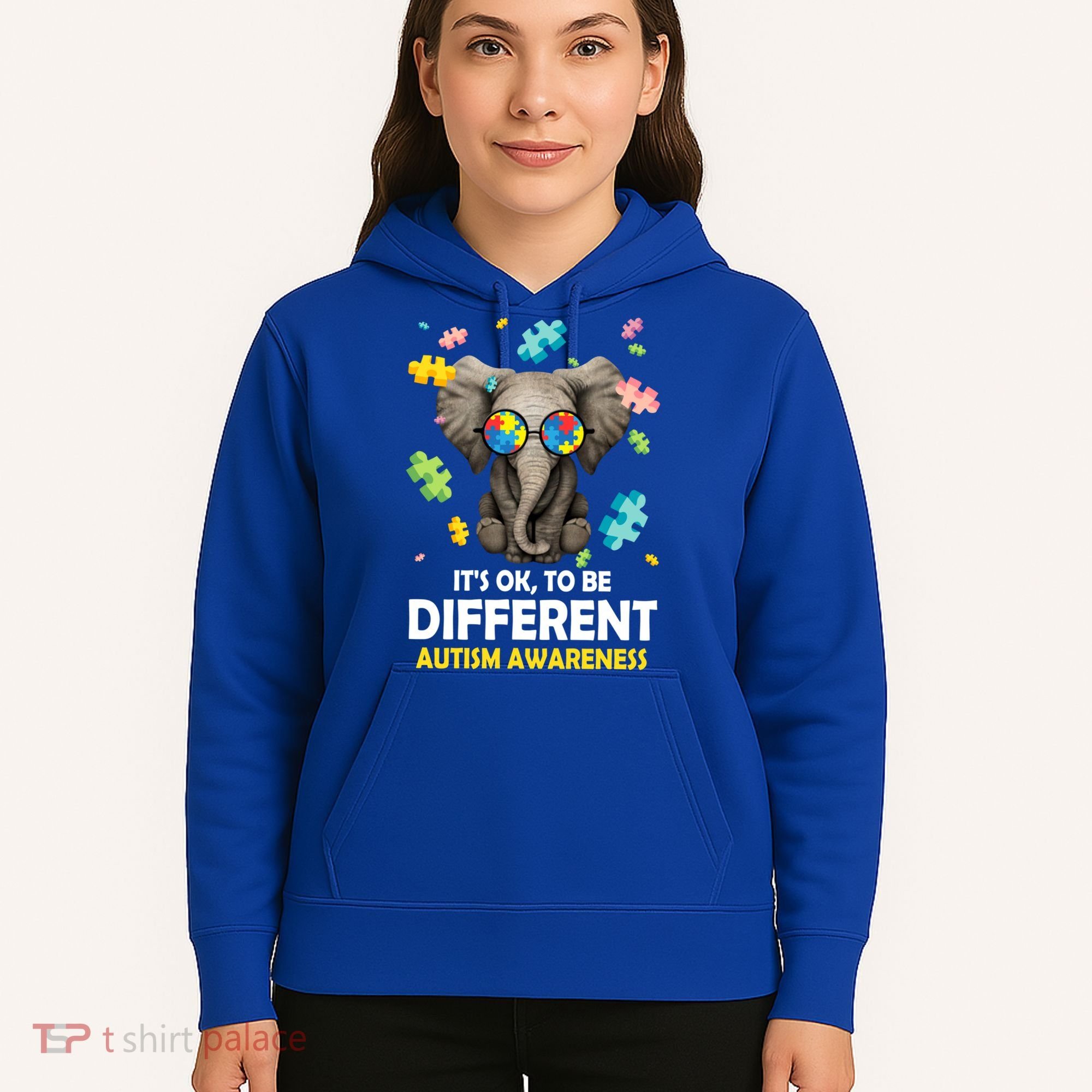 It's Ok To Be Different Elephant Autism Awareness Puzzle Meaningful Gift Hoodie