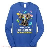 It's Ok To Be Different Elephant Autism Awareness Puzzle Meaningful Gift Long Sleeve Shirt thumb 0