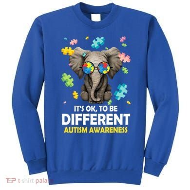 It's Ok To Be Different Elephant Autism Awareness Puzzle Meaningful Gift Sweatshirt