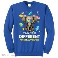 It's Ok To Be Different Elephant Autism Awareness Puzzle Meaningful Gift Sweatshirt thumb 0