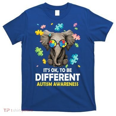 It's Ok To Be Different Elephant Autism Awareness Puzzle Meaningful Gift T-Shirt