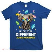 It's Ok To Be Different Elephant Autism Awareness Puzzle Meaningful Gift T-Shirt thumb 0