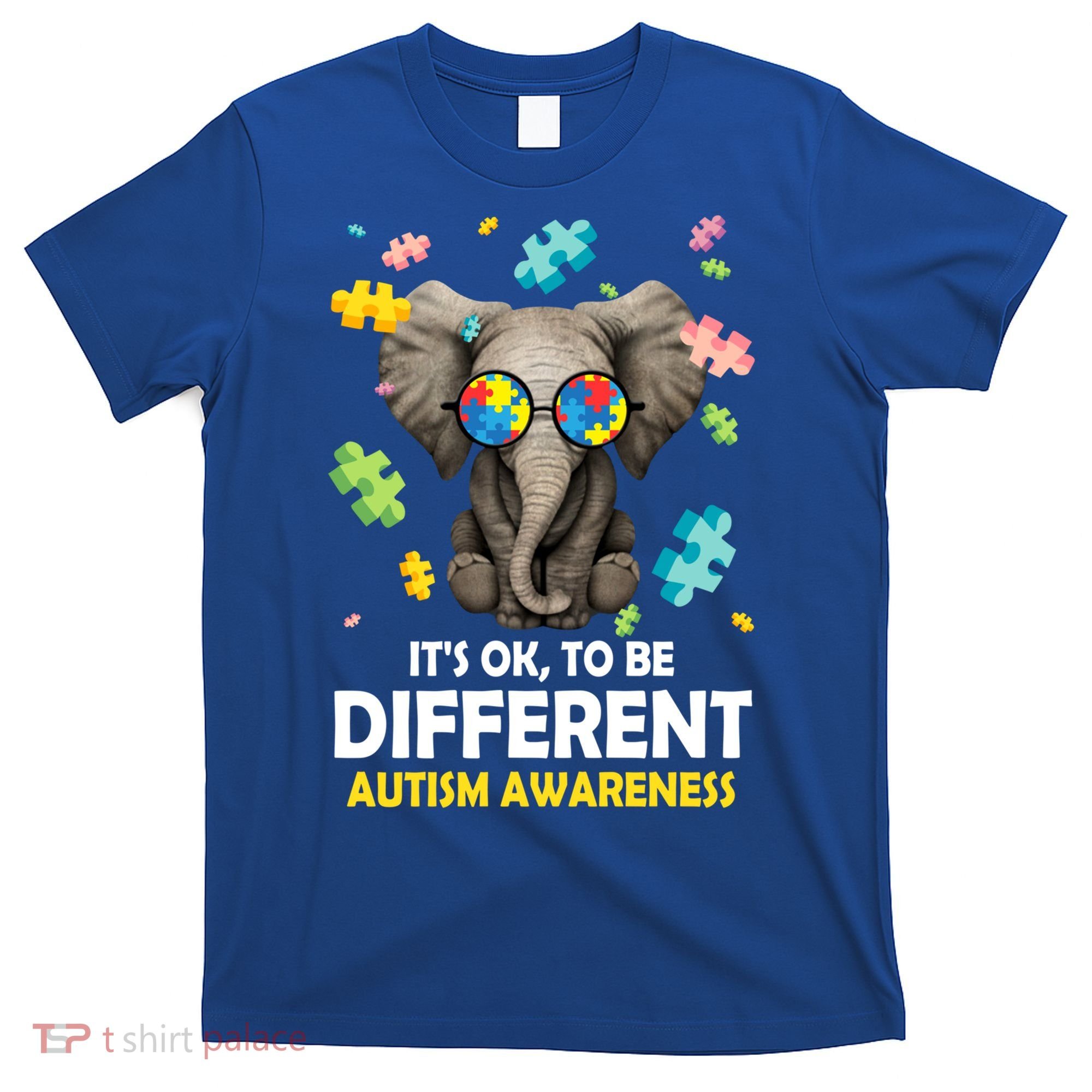 It's Ok To Be Different Elephant Autism Awareness Puzzle Meaningful Gift T-Shirt
