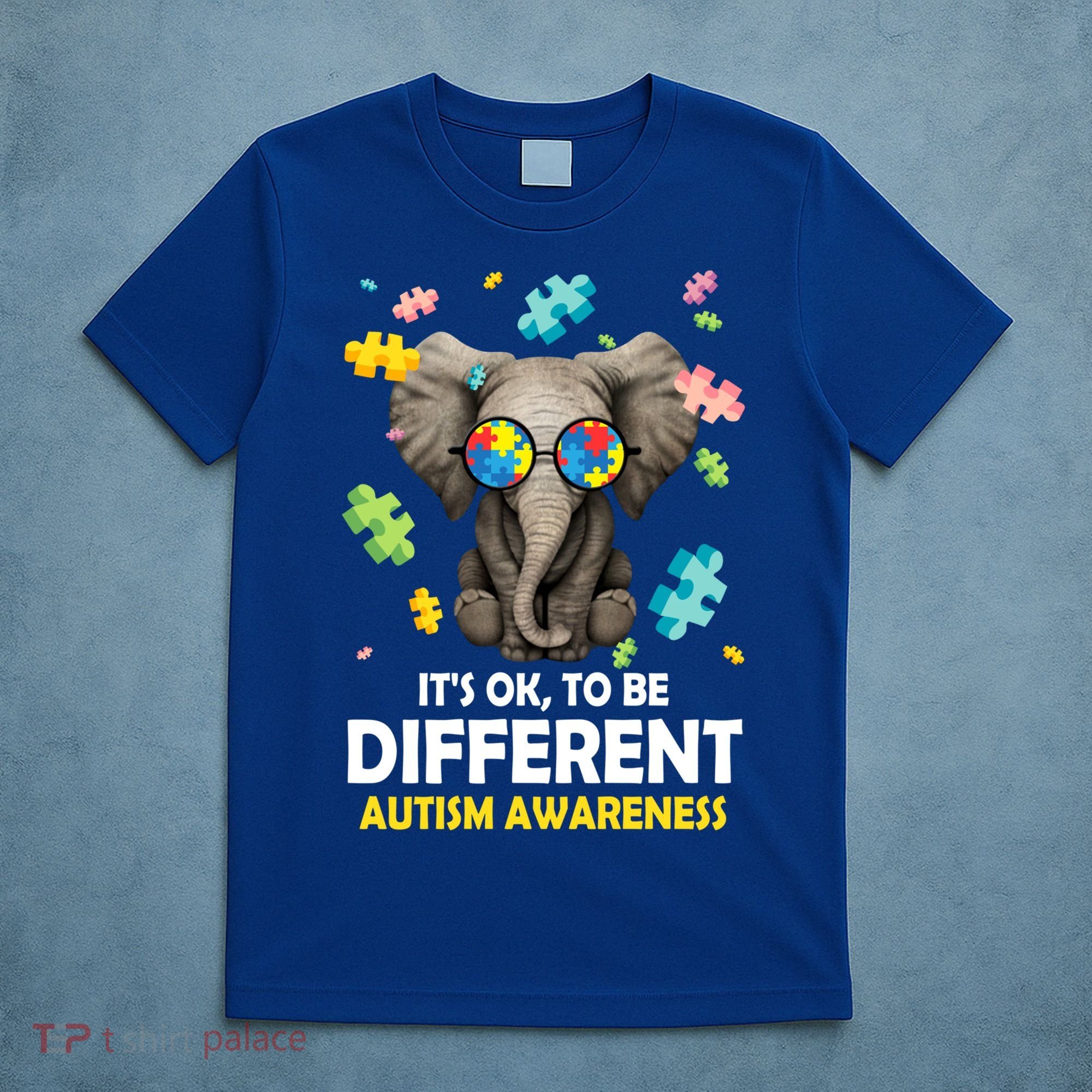 It's Ok To Be Different Elephant Autism Awareness Puzzle Meaningful Gift T-Shirt