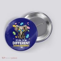 It's Ok To Be Different Elephant Autism Awareness Puzzle Meaningful Gift Button thumb 0