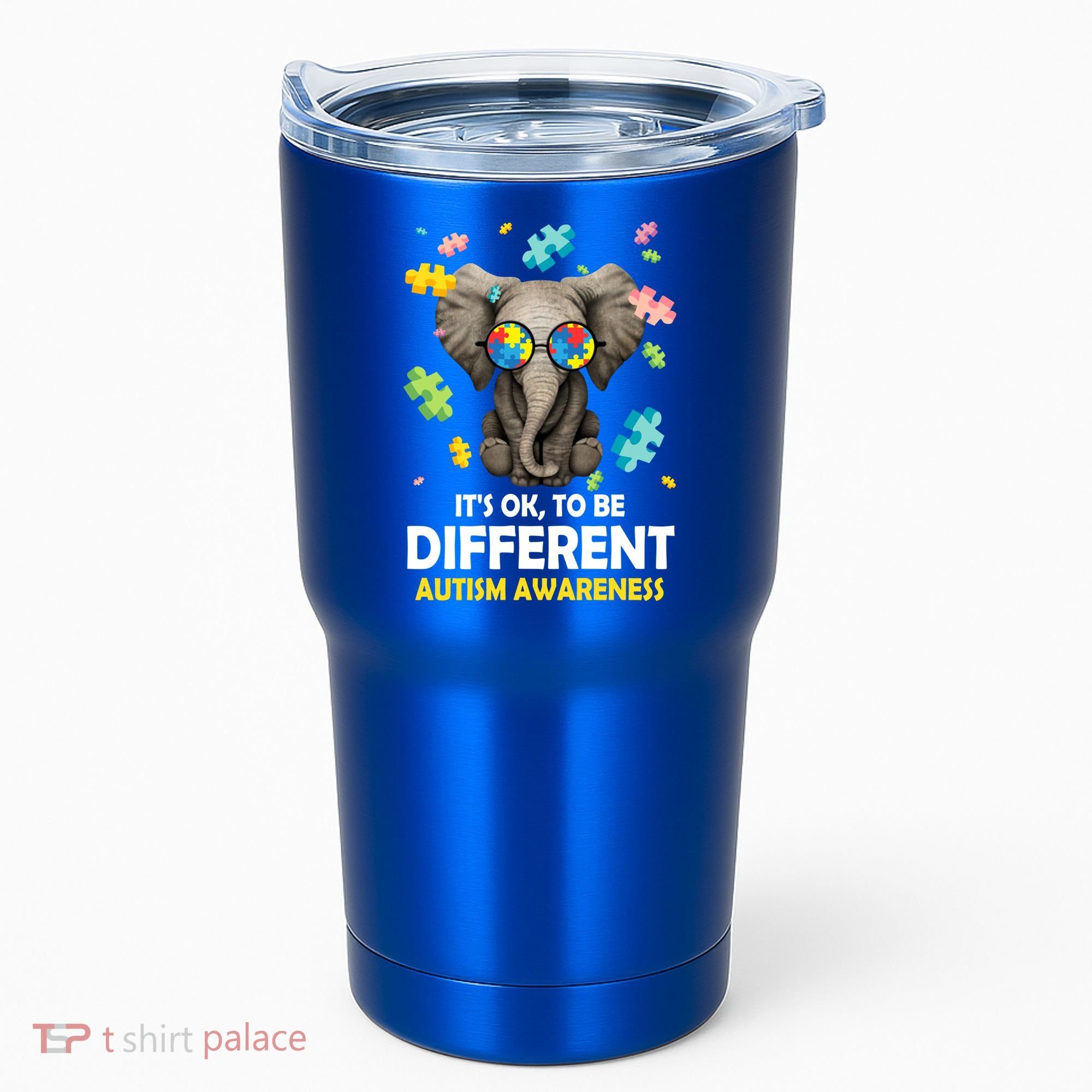 It's Ok To Be Different Elephant Autism Awareness Puzzle Meaningful Gift Tumbler