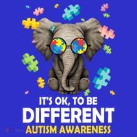 It's Ok To Be Different Elephant Autism Awareness Puzzle Meaningful Gift Mousepad thumb 1