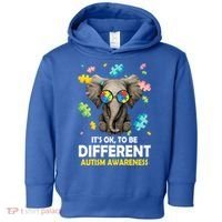 It's Ok To Be Different Elephant Autism Awareness Puzzle Meaningful Gift Toddler Hoodie thumb 0