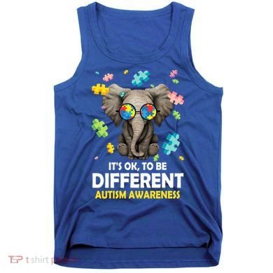 It's Ok To Be Different Elephant Autism Awareness Puzzle Meaningful Gift Tank Top