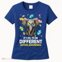 It's Ok To Be Different Elephant Autism Awareness Puzzle Meaningful Gift Women's T-Shirt thumb 0