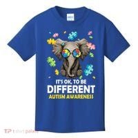 It's Ok To Be Different Elephant Autism Awareness Puzzle Meaningful Gift Kids T-Shirt thumb 0
