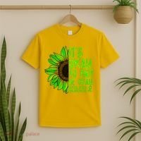 It's Okay To Not Be Okay Mental Health Awareness Green Sunflower T-Shirt thumb 2