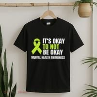 ItS Okay To Not Be Okay Mental Health Ribbon T-Shirt thumb 2