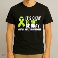 ItS Okay To Not Be Okay Mental Health Ribbon T-Shirt thumb 3