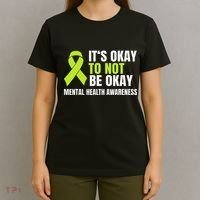 ItS Okay To Not Be Okay Mental Health Ribbon T-Shirt thumb 4
