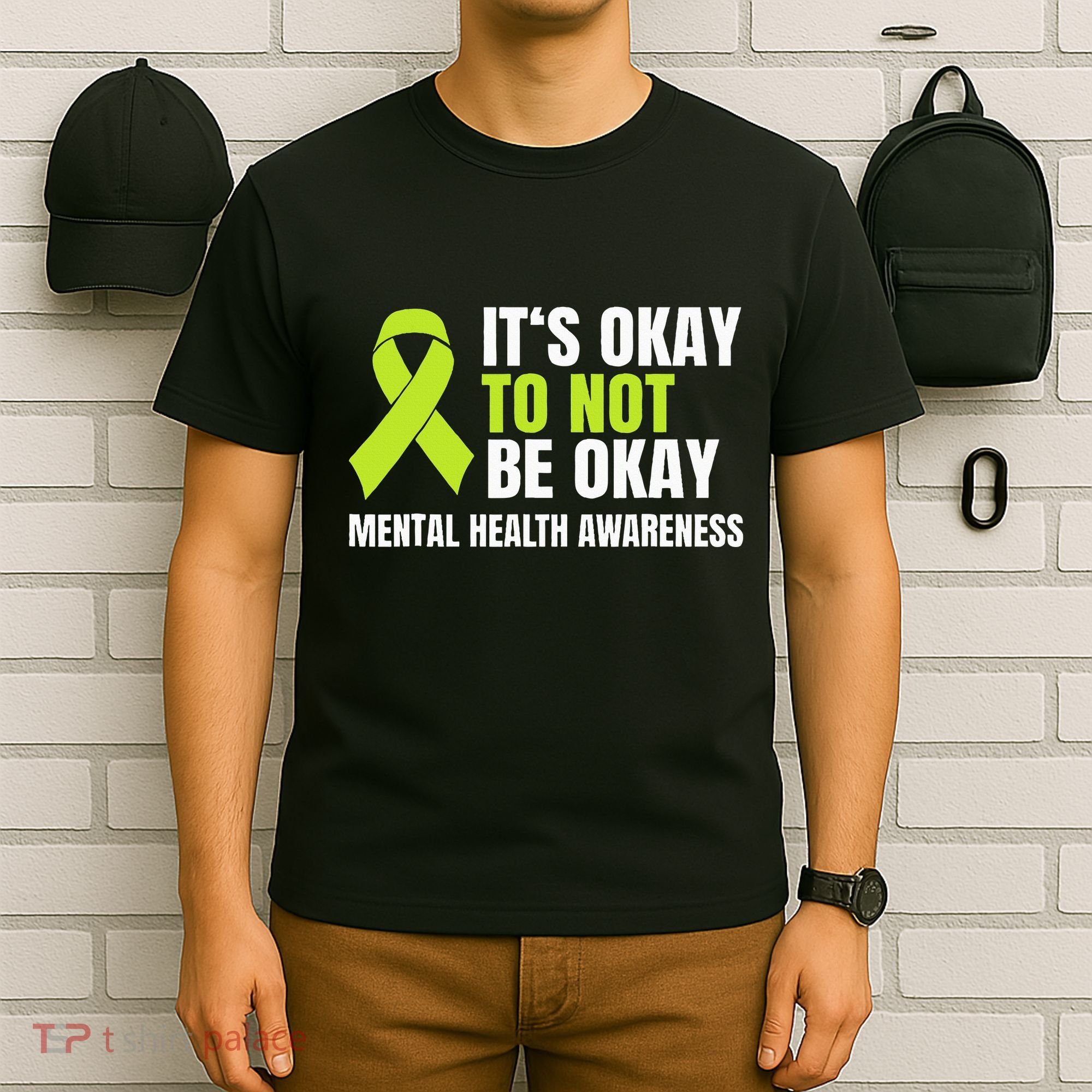 ItS Okay To Not Be Okay Mental Health Ribbon T-Shirt
