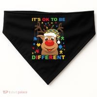 its ok to be different reindeer autism christmas USA-Made Doggie Bandana thumb 0