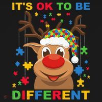 its ok to be different reindeer autism christmas Mousepad thumb 1