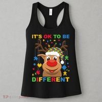 its ok to be different reindeer autism christmas Women's Tank Top thumb 3