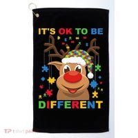 its ok to be different reindeer autism christmas Golf Towel thumb 0