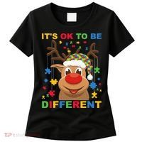 its ok to be different reindeer autism christmas Women's T-Shirt thumb 0