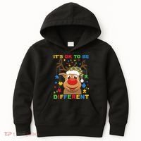 its ok to be different reindeer autism christmas Kids Hoodie thumb 0