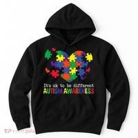 It's Ok to Be Different Autism Awareness Big Puzzle Heart Hoodie thumb 0