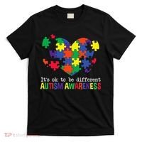 It's Ok to Be Different Autism Awareness Big Puzzle Heart T-Shirt thumb 0
